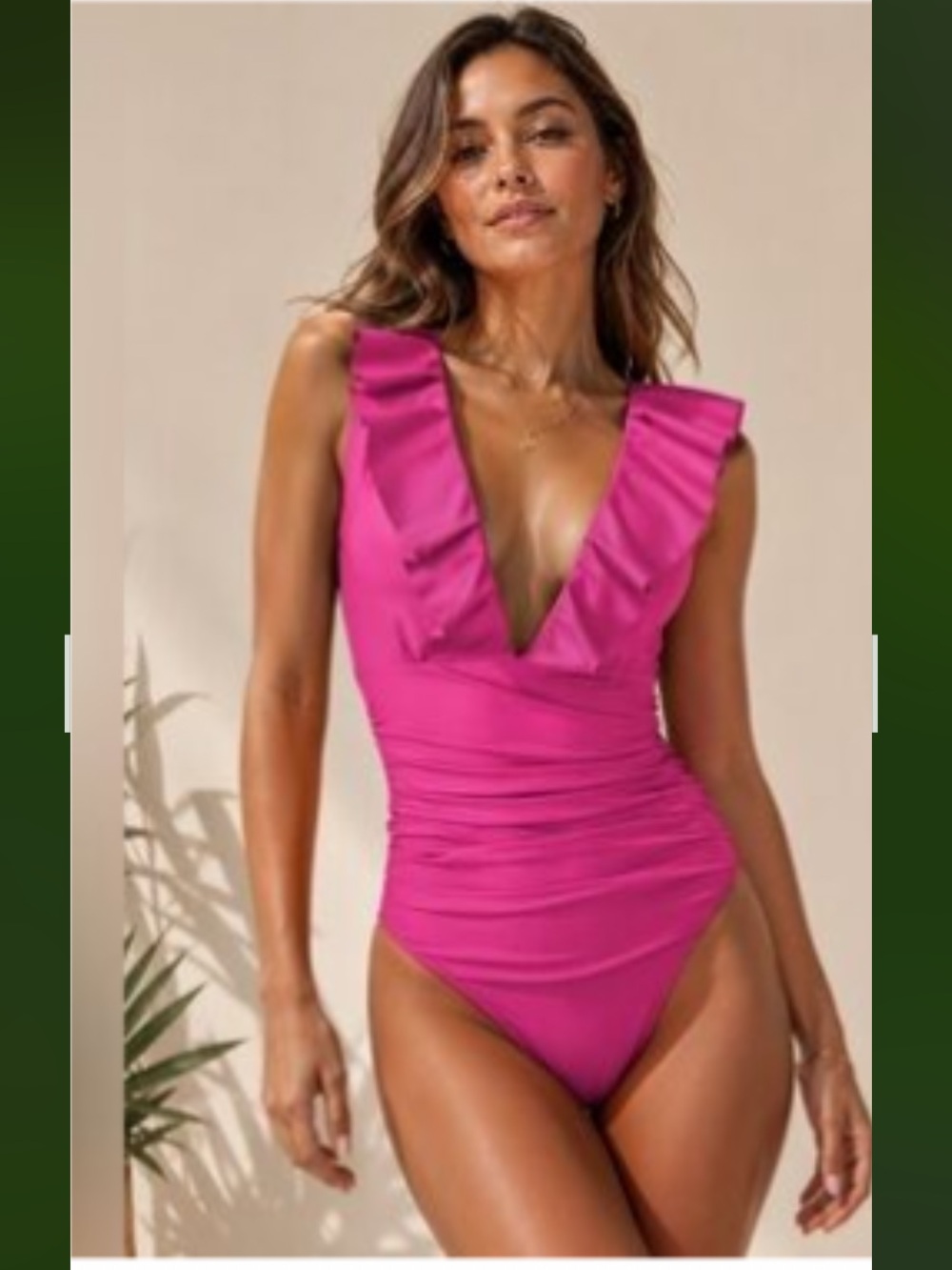 J.Crew Swim Ruched Ruffle One-Piece Swimsuit in Hot Pink Size 8 NWT